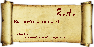 Rosenfeld Arnold névjegykártya