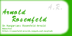 arnold rosenfeld business card